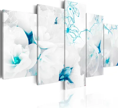 Produktbild von Wandbilder Blumen 150x75 cm 5 tlg – Bilder Wohnzimmer, Moderne Leinwandbilder, Leinwanddruck, Wanddeko Schlafzimmer, Leinwandbilder b-A-0033-b-p