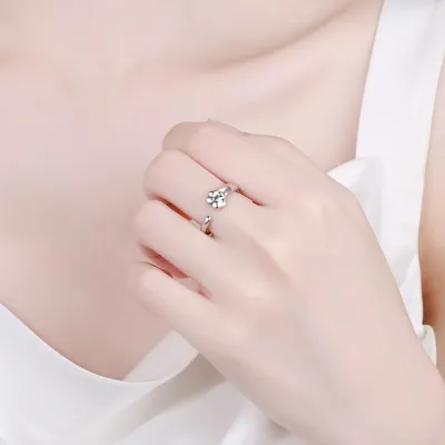 Produktbild von Frauen-Ring, verstellbare Öffnung, Design, Galvanik, glatte Oberfläche, All-Match-Dekoration, Geschenk, Damen, süßer Katzenpfoten-Fingerring, Party-Schmuck für Dating