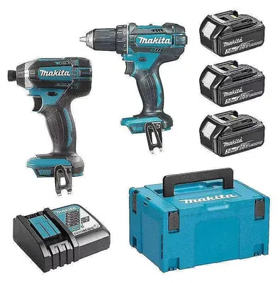 Image de Pack 2 outils MAKITA DLX2127J1 (DDF482+DTD152+BL1830×3+DC18RC+MAK3)