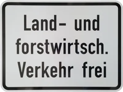 Produktbild von ORIGINAL Verkehrszeichen Nr. 1026-38 * Land - und forstwirtschaftlicher Verkehr frei * 450x600 mm Verkehrsschild Straßenschilder Straßenschild Zusatzzeichen Verkehrsschild Schild Zusatzschild