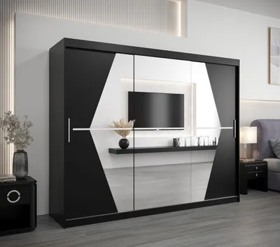 Produktbild von Kleiderschrank SAMANTA – Breite 250 cm, schwarz
