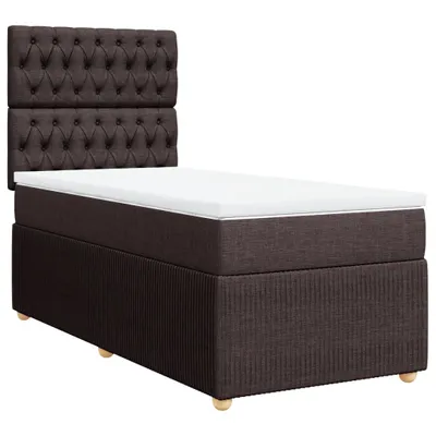 Produktbild von Boxspringbett mit Matratze Dunkelbraun 100x200 cm Stoff