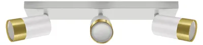 Image de Plafonnier PUZON GU10 à 3 flammes en blanc/or - Design élégant pour un éclairage de style