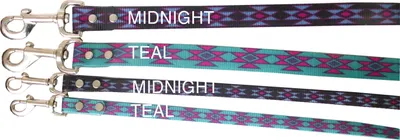 Produktbild von Hundeleine Diamonte PVC mit Handschlaufe und Karabiner, 2,5 cm breit, 60 cm lang in Teal