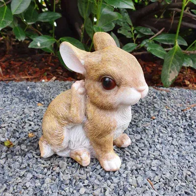 Obrázek produktu pro Zahradní figurka zajíc Baby figurka se škrábe 15 cm