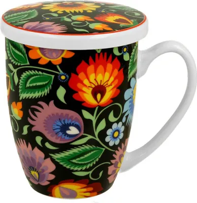 Produktbild von DUO ETNO Becher 380 ml ETNIC mit Teesieb, New Bone China Porzellan