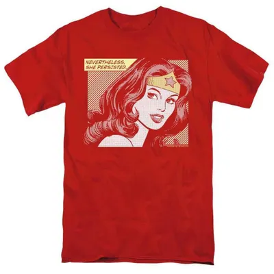 Produktbild von Wonder Woman - "Nevertheless She Persisted" T-Shirt für Herren/Damen Uni TV37554 (XL) (Rot)