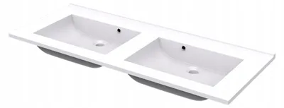 Zdjęcie produktu dla Umywalka Naszafkowa Biała Prostokątna Saturn 120 X 50 Cm Podwójna Duża