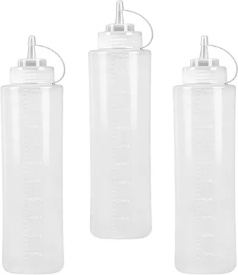 Obrázok produktu pre Stláčacia fľaša 1000 ml, 3 ks, plast, na omáčky