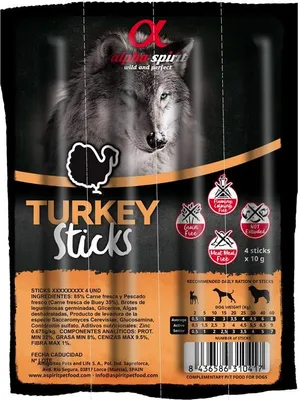 Produktbild von Alpha Spirit 8436586310417, Snacks, Hund, Adult, Türkei, 10 g