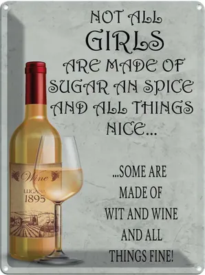 Produktbild von vianmo Blechschild 40x30 cm not all girls made of sugar and Spruch Zitat