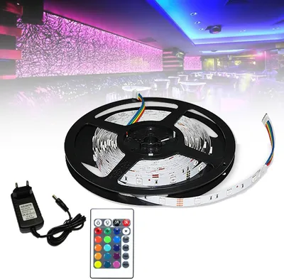 Immagine prodotto di Yakimz 2M LED striscia di luce striscia di illuminazione LED striscia di luce catena RGB LED striscia di luce striscia di colore cambiamento 30LEDs IP20 con 24 pulsanti telecomando