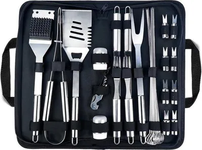 Immagine prodotto di Set di utensili da barbecue - Set pieghevole da 29 pezzi