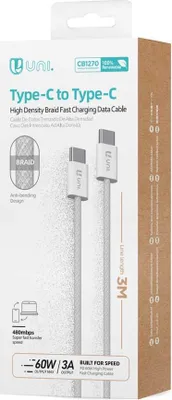 Image de Unico Tressé Cb1270 Câble Usb-c Avec Chargement Rapide Pd60w Ce 3a One Size