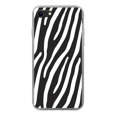 Produktbild von MuchoWow® Handyhülle Schutzhülle Hülle für iPhone 8 Tiere - Zebradruck - Schwarz Silikon Softcase Handy Hülle - Schutzhaube