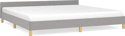 Produktbild von vidaXL Bettgestell ohne Matratze Hellgrau 200x200 cm Stoff
