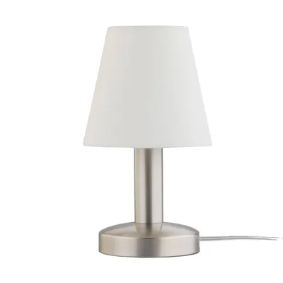Produktbild von Nachttischlampe Hanno mit weißem Textilschirm