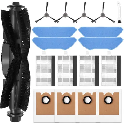 Image de Kit d'accessoires de 18 pièces pour les aspirateurs robots Lefant M2 Pro/M2S Pro/M2 plus, comprenant des pièces de rechange telles que la brosse principale, les serpillières, les sacs à poussière, les filtres, les brosses latérales et une brosse de nettoyage