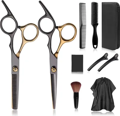 Produktbild von Friseurschere,Haarschneideschere Set,Flachschere,Ausdünnungsschere