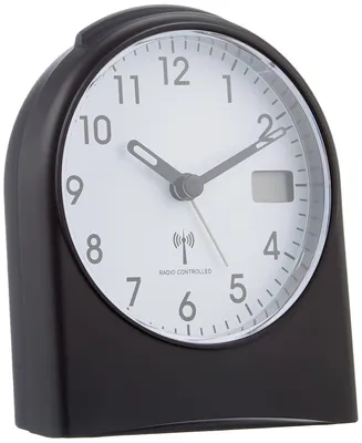 Analog-Wecker funkgesteuert, schwarz, 96x55x116 mm, Snooze
