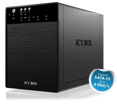 Obrázok produktu pre ICY BOX IB-3640SU3, HDD, SATA, 3.5", USB 3.2 Gen 1 (3.1 Gen 1) Type-B, Čierna, Hliník, Plast