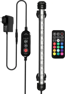 Produktbild von 38.5cm LED Aquarium Beleuchtung IP67 Wasserfest RGB Licht Aufsetzleuchte Dimmbar Fisch Tank Unterwasser Lampe