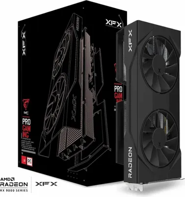 Produktbild von XFX RX-96TSW8GBQ, Radeon RX 9060 XT, 8 GB, GDDR6, 128 Bit, PCI Express x16 5.0, 2 Lüfter