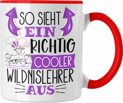 Produktbild von Trendation - So Sieht Ein Richtig Cooler Wildnislehrer Aus Tasse Geschenk für Wildnislehrer Geburtstag Geschenkdiee (Rot)