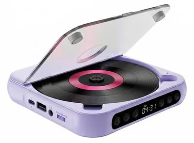 Image de Lecteur CD Bluetooth portable avec chargeur USB-C – Ultra-léger et compact – Compatible avec les formats MP3/WMA – Idéal pour les voyages et à la maison – Bleu