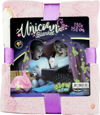 Immagine prodotto di Toi-Toys - Coperta fluorescente GLOW N FUN - Unicorno (130x150cm)