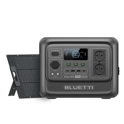 Obrázek produktu pro BLUETTI Elite 100 V2 + 200W přenosná elektrocentrála, 1024Wh záložní baterie s 2 1800W AC výstupy, solární generátor pro kempování, výpadky proudu