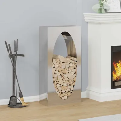 Produktbild von "2026 Promotion" Brennholzregal 50x23x100 cm Edelstahl - Kaminholzregale CC32408