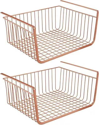 Produktbild von mDesign Hängekorb Drahtkorb Gitterbox Aufbewahrung 2er Set Metall Kupfer