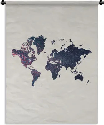 Produktbild von MuchoWow® Wandteppich Wandbehang Weltkarte - Galaxie - Weiß 150x200 cm Tapisserie Dekoration Wandtuch - Wandaufhängung - Moderner