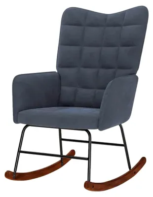 Produktbild von Schaukelstuhl Dunkelgrau Velours 61 x 78 x 98 cm
