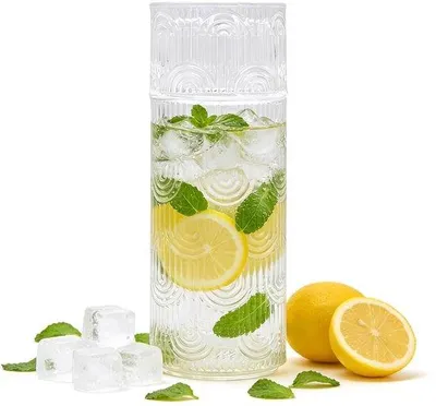 Produktbild von Glasene Wasserkanne, 640 ml – Karaffe und Glas-Set für Eistee und Saft