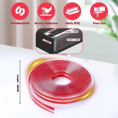 Image de Protection de sécurité pour bébés, transparente, 3 m, protections d'angle pour chaises d'enfant, protections d'angle en PVC pour tables et meubles, protections d'angle robustes