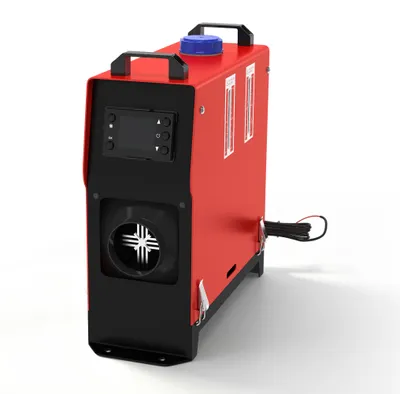 Obrázok produktu pre NAIZY 12V dieselový ohrievač, 8 kW, mobilné vykurovacie zariadenie s čiernym LCD panelom, červeno-čiernym krytom, diaľkovým ovládaním, vhodné do dielne