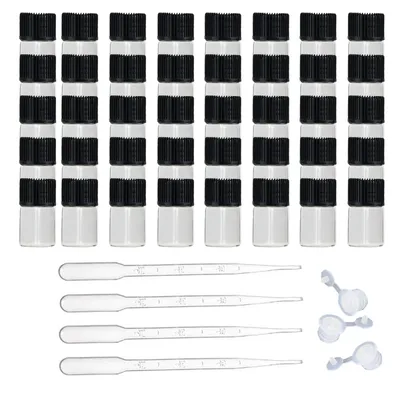Produktbild von 100 Packungen ätherische Ölflaschen, 2-ml-Ölfläschchen mit Tropfer, Probenflaschen, Dram-Flaschen, Mini-Glasflaschenbehälter