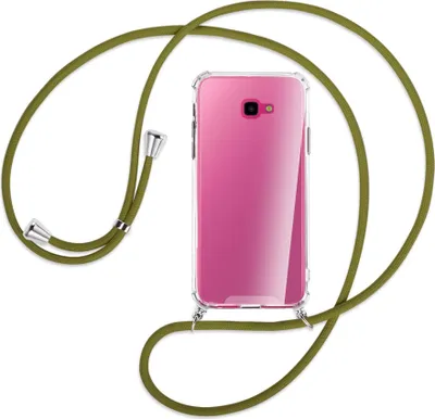 Produktbild von Handykette Backcover-Schutzhülle mit Band (Metall silberfarben) für Samsung Galaxy J4 Plus - khaki