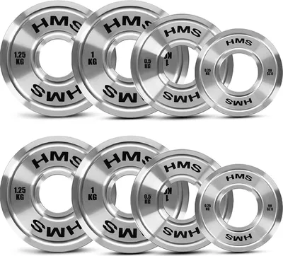 Obrázek produktu pro Sada ocelových olympijských kotoučů HMS TOS 2 x 0,25 - 1,25 kg (6 kg)