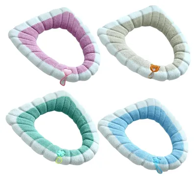 Produktbild von Toilettensitzabdeckung 4 Stück weiche Kissen mit Griff für den Winter