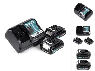 Immagine prodotto di Kit alimentatore Makita 12 V con 2 batterie BL1021B da 2,0 Ah + caricabatterie DC10WD
