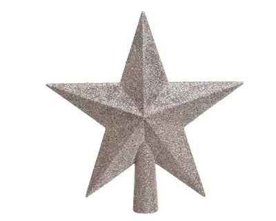 Produktbild von Christbaumspitze Stern mit Glitzer 19cm Kunststoff, rosa