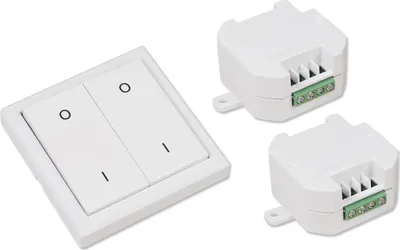 Zdjęcie produktu dla Zestaw przełączników bezprzewodowych McPower "Comfort", 2 odbiorniki + przełącznik ścienny, maks. 2000 W
