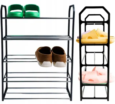 Immagine prodotto di Scarpiera - Scaffale - Organizzatore - 5 livelli - Robusto - Nero - Soppalco - 41 × 63,5 × 18,5 cm