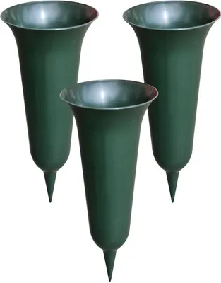 Obrázek produktu pro sada 3 pohřebních váz zelená 31 x 12 cm plastová