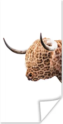 Produktbild von MuchoWow® Poster Schottischer Highlander - Panther - Weiß 60x120 cm - Wandschmuck