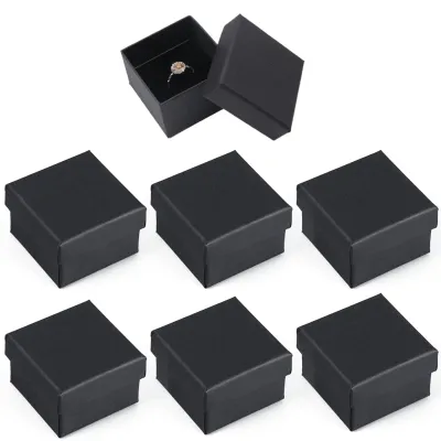 Imagen del producto de Cajas pequeñas para anillos, paquete de 6 unidades, embalaje para joyería, ideales para regalos