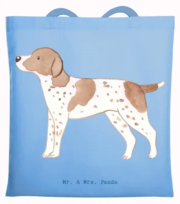Produktbild von Mr. & Mrs. Panda Tote Bag Pointer Lebensretter - Sky Blue - Geschenk, Tasche, Shopping, Jutetasche, Schultasche, Laptoptasche, English
